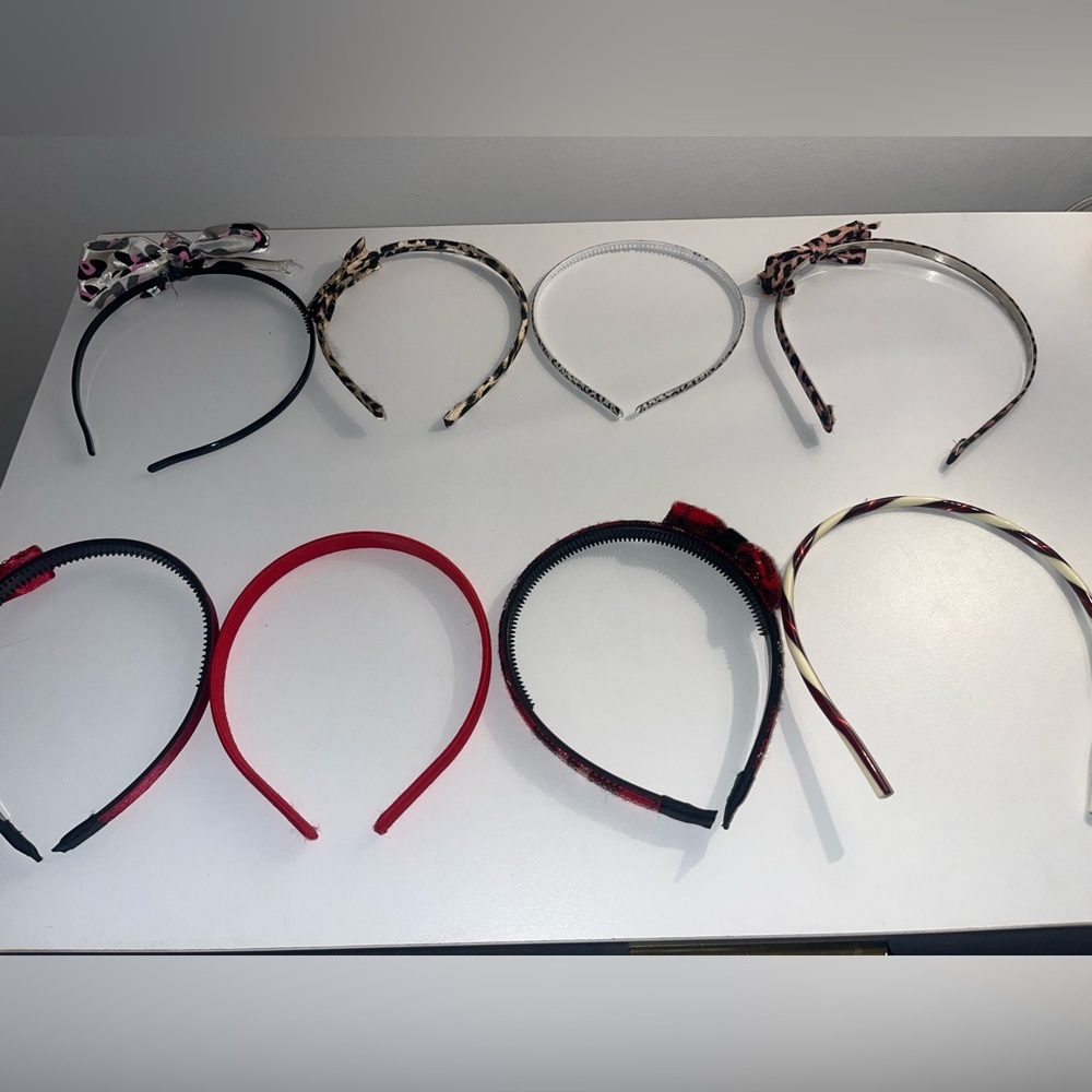Set of 8 red & animal print headbands - Picture 4 of 5